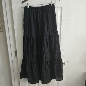 ARALINA By SHEIN Elegant Black Tiered Skirt